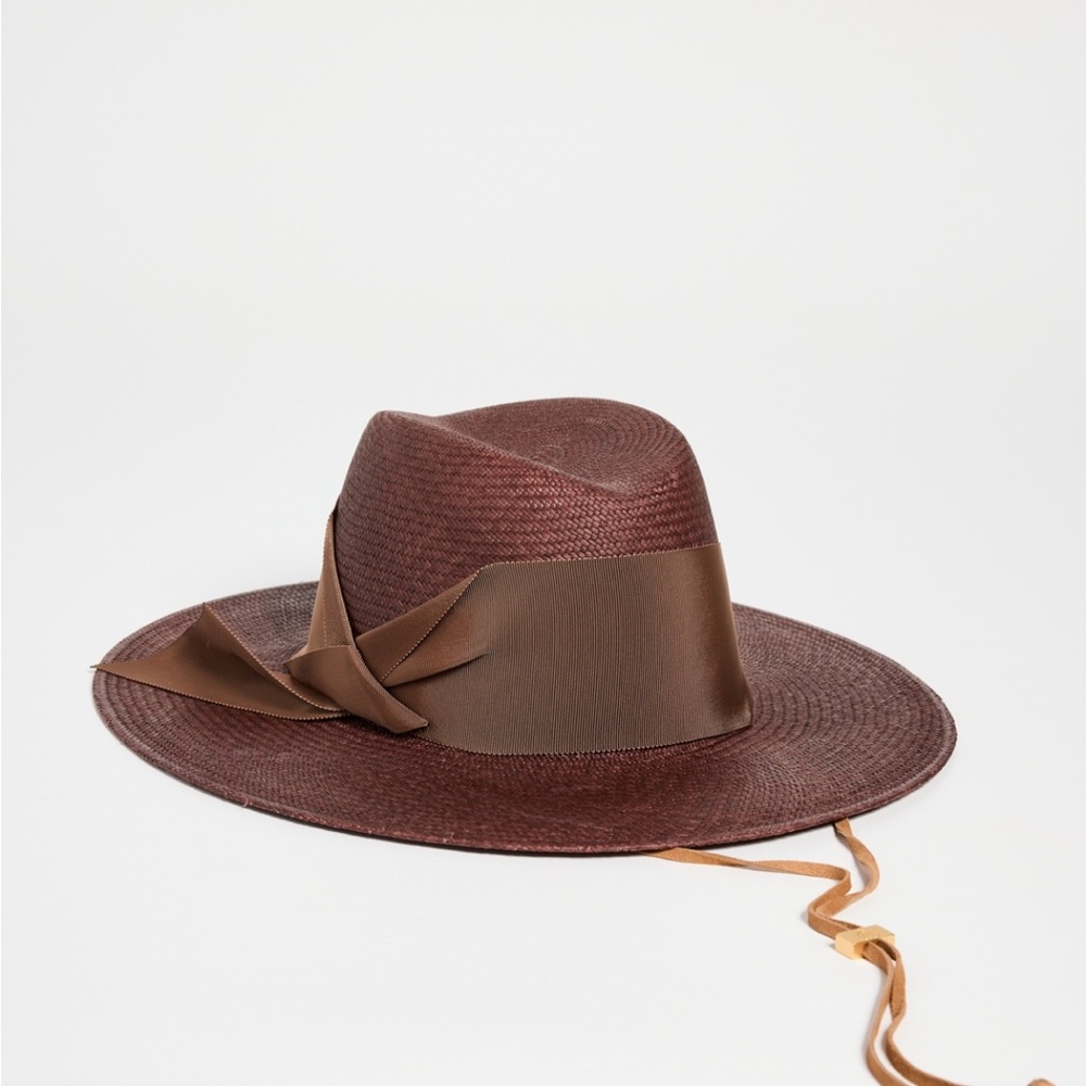 Freya Brown Fedora Hat with Wide Brim